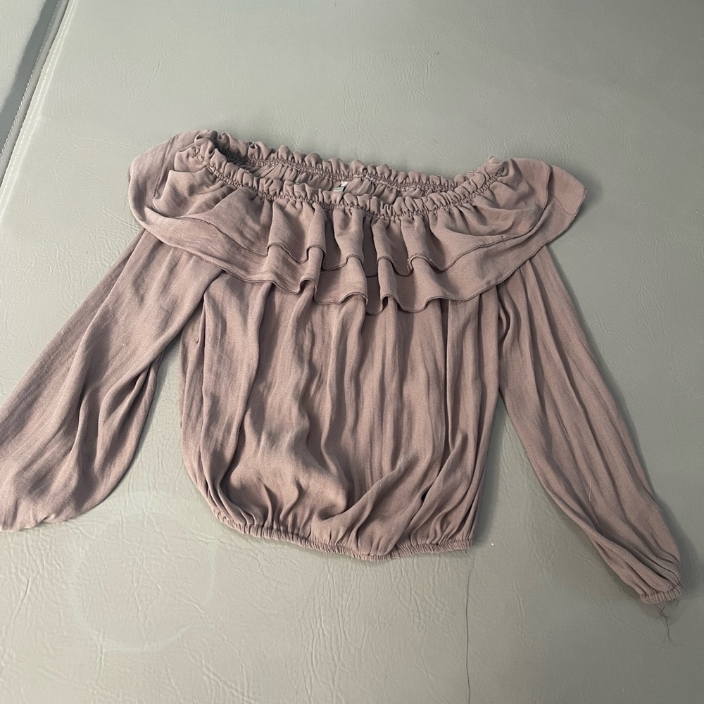 Mono B Off-Shoulder Long Sleeve Blouse